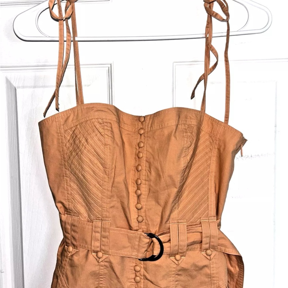 NWT Ulla Johnson Cosette Pleated Poplin Midi Dress w/Pockets Pale Peach Size 2 - Picture 7 of 13